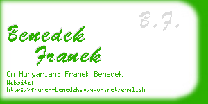 benedek franek business card